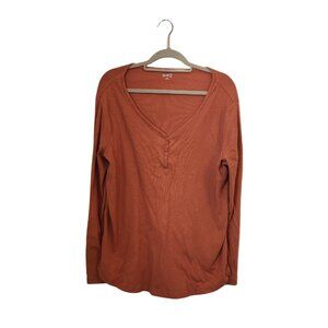 Duluth Orange Long Sleeve Henley – XXL Women